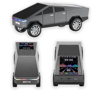 VBESTLIFE Bluetooth Speaker, Electric Truck Inspired Portable Speaker with Dynamic Display Screen, FM Radio, USB Playback, LED Party Lights, Built in Mic (Grey)