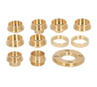 VBESTLIFE Brass Router Template Guide Kit, 11-Piece Router Bushing Set with Lock Nut Adapter, Precision Hinge Routing and Dovetail Bit, 8 Sizes 10-30mm for Woodworking