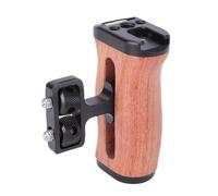 VBESTLIFE Camera Cage Side Handle, Ergonomic Rosewood Grip with Sliding Slot Structure, Cold Shoe Mount and 1/4in Thread Hole