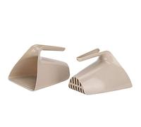 VBESTLIFE Cat Litter Shovels, 2 Pack Ergonomic Scoop, Deep Wide Head for Large Capacity, Sifting Cat Poop Remover for Toilet (Light Brown)