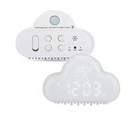 VBESTLIFE Cloud-Shaped Magnetic Clock Alarm, Multi-Functional LED Clock with Strong Magnet, Shows Time/Date/Temperature/Alarm/Snooze (White, 12.2cm)