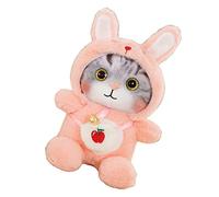 VBESTLIFE Cute Cat Plush Doll Soft Lovely Fuzzy Bell Cat Plush Doll for Children Day Gift Boredom Relief (Pink)