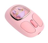 VBESTLIFE Cute Doll Wireless Mouse, 2.4G, BT5.0, BT3.0 3 Mode with RGB Backlit & Silent Click, Rechargeable Ergonomic Mouse for PC, Laptop, Tablet, Gaming and Work (Rosy)