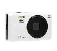 VBESTLIFE Digital Camera, 5K WiFi Vlogging AF Camera for Photography with 64GB Card, 72MP 16X Zoom, 2.8in UHD Screen, Built in Flash Light, Mic, for Beginner (White)