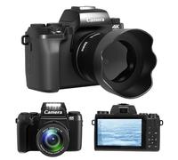 VBESTLIFE Digital Cameras for Photography, 4K 64MP Vlog Camera for YouTube with 4" Touch Screen, 16X Zoom, Dual Lens, LED Fill Light, 3000mAh