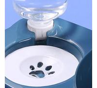 VBESTLIFE Double Dog Bowl with Partition Automatic Water Refill Feature Pet Feeding Bowl for Cats and Dogs Neck Protection Food and Water Set for Happy and Pets (M)