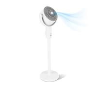VBESTLIFE Fan for Bedroom, 90° Oscillating Standing Fan, 10.2in Pedestal Fans for Home Office, 180° Vertical, 5 Speeds, Remote, 15-32.3" Adjustable Height