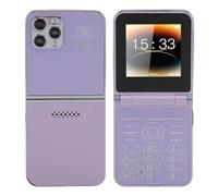 VBESTLIFE Flip Cell Phone for Seniors, Unlocked 2G Mobile Phone with 2.6in Screen, 4 SIM 4 Standby, 1400mAh, Big Buttons & Large Fonts (Purple)