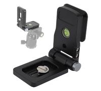 VBESTLIFE Foldable DSLR Camera L Bracket, Aluminum Alloy Universal Vertical Horizontal Switching Tripod Quick Release Plate with 1/4 3/8 Inch Thread