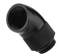 VBESTLIFE G1/4" Thread Extender Fitting, 45°Bend Angle Rotary Enhance Adapter Fitting for Computer Water Cooling System, Black