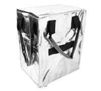 VBESTLIFE Grocery Bag on Wheels, Collapsible Rolling Tote Bag with 4 Swivel Wheels, Foldable Shopping Cart for Groceries Laundry Camping and Moving (Silver)