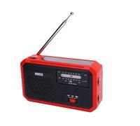 VBESTLIFE Hand Crank Emergency Radio, FM AM Radio Solar Portable Emergency with SOS Alarm and LED Flashlight, for Outdoor Camping (Red)