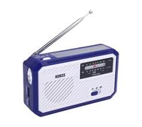 VBESTLIFE Hand Crank Emergency Radio, FM AM Radio Solar Portable Emergency with SOS Alarm and LED Flashlight, for Outdoor Camping (Blue)
