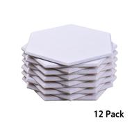 VBESTLIFE High-Density Hexagonal Soundproof Panels 12 Pack Easy Installation Absorb Noise for Home Theater Conference Room (White)