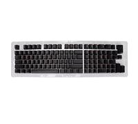 VBESTLIFE Keycaps, 117Keys Set Custom Keycap OEM Profile Solid Color OPQ Opaque Keycaps Replacement Compatible 61/64/68/71/78/82/84/87 Keys Mechanical Keyboard(Black red letter)