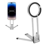 VBESTLIFE Magnetic Phone Tripod Stand, Metal Smartphone Mini Tripod Pocket Cell Phone Stand Strong Magnet Quick Mount Compatible with for IOS 17 16 15 14 13 12 (Silver)