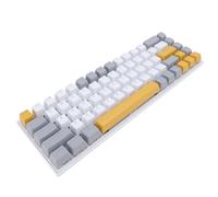 VBESTLIFE Mechanical Gaming Keyboard, 60% 68 Keys Wired RGB with Blue Switch & 3 Color Keycaps, for PC Laptop Gaming and Typing (Yellow Gray White)