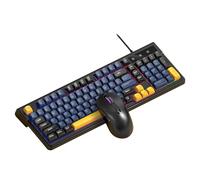 VBESTLIFE Mechanical Gaming Keyboard and Mouse, LED Backlit 98-Key Floating Keycap, Full Anti Ghost Light Up Wired Computer Keyboards for PC Laptop (Blue Black Set)