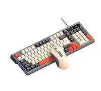 VBESTLIFE Mechanical Gaming Keyboard and Mouse, LED Backlit 98-Key Floating Keycap, Full Anti Ghost Light Up Wired Computer Keyboards for PC Laptop (Grey Set)