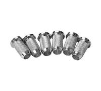 VBESTLIFE Metal String Ferrules Set of 6PCS for Electric Guitars, Great for Guitar Body, String Retainer Parts, Silver Color