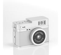 VBESTLIFE Mini Keychain Camera, 2MP 1080P FHD Retro Digital Camera with 0.96" Color Screen, 64GB Card, Compact Micro Camera with Flash (White)