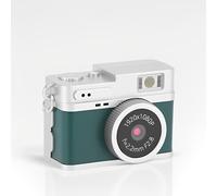 VBESTLIFE Mini Keychain Camera, 2MP 1080P FHD Retro Digital Camera with 0.96" Color Screen, 64GB Card, Compact Micro Camera with Flash (Green)