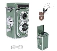 VBESTLIFE Mini Vintage Digital Camera, Portable Retro Twin Lens Reflex Style Digital Camera, 24MP Photos, Autofocus, 2.7K HD Video, 1000mAh Battery (Green)