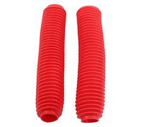 VBESTLIFE Motorcycle Front Fork Shock Boots, Dust Cover Protector with Pleated Rubber for Dirt Bike Off Road, Fork Gaiters Replacement for Suzuki RM125 DR250 DRZ400, Universal Fit for (Red)