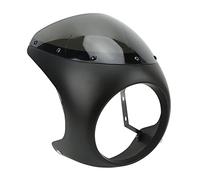 VBESTLIFE Motorcycle Headlight Fairing, 7in Universal Headlight Cover with Windshield for Round Headlights, Protective ABS Cowl, Anti Scratch, Custom Decorative Trim for Motorbike (Matte Black)