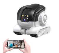 VBESTLIFE Movable Robot Pet Cam, 1080P Dual Lens Indoor WiFi Security Camera with 2 Way Talk, PIR Detection, Night Vision, App, for Pets, Elderly