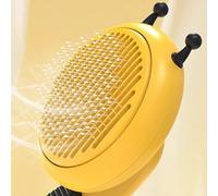 VBESTLIFE Pet Needle Comb Self Cleaning Removes Floating Hair One Key Button Little Bee Shape Cat Grooming Massager Brush for Short and Long Hair (Little Bee, Yellow (One Click to Make Cat Cakes))