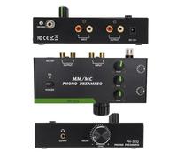 VBESTLIFE Phono Preamp, 3 Band Stereo Audio Amplifier, Support MM and MC Cartridges Turntable Phonograph and Record Player, 5Pin XLR Input Output (UK Plug)