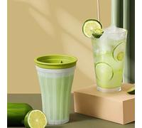 VBESTLIFE Pinch Ice Cup, Creative Children's Smoothie Bottle, 150ml Ice Cream Making Cup for Parties, TPE + LDPE 14.5 * 9.8Cm (Wolf man #68)