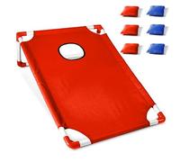 VBESTLIFE Portable Cornhole Set with 1 Board and 6 Bean Bags | Bean bag toss game for indoor and outdoor play, Quick assembly and easy storage with small footprint