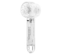 VBESTLIFE Portable Mini Handheld Fan with Ice Cooling, 3 Speed USB Rechargeable, Transparent Personal Fan for Women Men, for Indoor Outdoor (White)