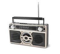 VBESTLIFE Portable Radio, Bluetooth FM AM SW Radio with USB Card Reader, Dual 5W Speakers, 18H Battery Life, Type C, for Home Outdoor Travel (Gold)