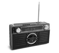 VBESTLIFE Portable Radio, Bluetooth FM AM SW Radio with USB Card Reader, Dual 5W Speakers, 18H Battery Life, Type C, for Home Outdoor Travel (Black)