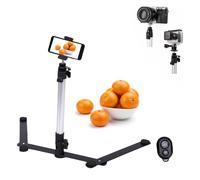 VBESTLIFE Projector Stand Overhead with Phone Holder and Remote, Adjustable Height and Angle, Tabletop Teaching Online Stand for Video and Draw Recording