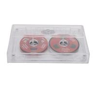 VBESTLIFE Reel to Reel Blank Cassette Tape, 50 Min Recording with Visual Moving , Normal Bias, Double Sided Metal Cassette for Music Recording, ABS Shell with Aluminum Wheels (Red)