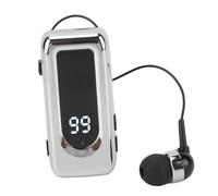 VBESTLIFE Retractable Wireless Earphone, V5.4 Noise Cancelling Mic Clip on Earpiece, HandsFree Headset 18Hrs Talking Time Sports Business Trucker Driver Earbud (Silver)