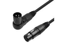 VBESTLIFE Right Angle XLR Cable,3 Pin XLR Male to Female Microphone Extension Cable 90° Adapter, for Studio Mixers Speakers (1.8 meters)