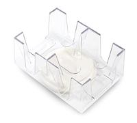 VBESTLIFE Rotating Card Tray for Canasta, 2 Deck/6 Deck Playing Card Holder with Smooth Turntable Base, Clear Game Organizer for Poker Collectible Cards Home Tournament Table Use (Put 6 Poker)