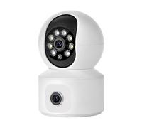VBESTLIFE Security Camera, Dual Lens 1080P WiFi Camera for Home Security Indoor, Pet/Dog/Baby Camera, 360° PTZ Rotation Motion Detection, Night Vision
