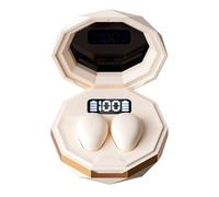 VBESTLIFE Sleeping Earphones with LED Display for Side Sleepers, Ergonomic Design & Bluetooth 5.4 Technology, IPX6 water proof Rating with 28H Total Battery Life (Creamy White)