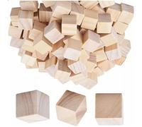 VBESTLIFE Small Wooden Cubes Creative Wood Burned 2cm 100pcs Square Wooden Cubes DIY Ornaments for Art Projects Wood Material