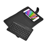 Vbestlife Smartphone Wireless Bluetooth Keyboard Flip Case Cover with Stand, Universal for 4.5''-6.8'' Cell Phone, for iOS/for Android/for Windows (black)
