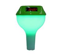 VBESTLIFE Solar Digital Pool Thermomete, Floating Wireless Water Thermometer with RGB Light and Clear Display, for Pool Temperature Humidity Monitoring, (Green)