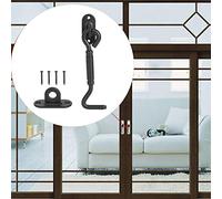 VBESTLIFE Stainless Steel Barn Door Lock Sliding Latch Hardware | Quick lock and unlock for sliding doors, Black coating resists and rust, Fits cabin shed closet gates and Wins