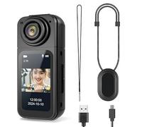 VBESTLIFE Thumb Sized Wearable Action Camera, 2.7K Ultra HD 180° Adjustable Lens with WiFi APP Control, for Pet Working Travel Sports Recording (Black)