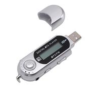 VBESTLIFE USB MP3 Player, 2.0 Supports MP3 WMA Formats with LCD Display, AA Battery Powered Portable Music Player for Sports Outdoor Travel (Silver)